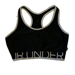 Women’s Under Armour Racer Back Black Compression Sports Bra.